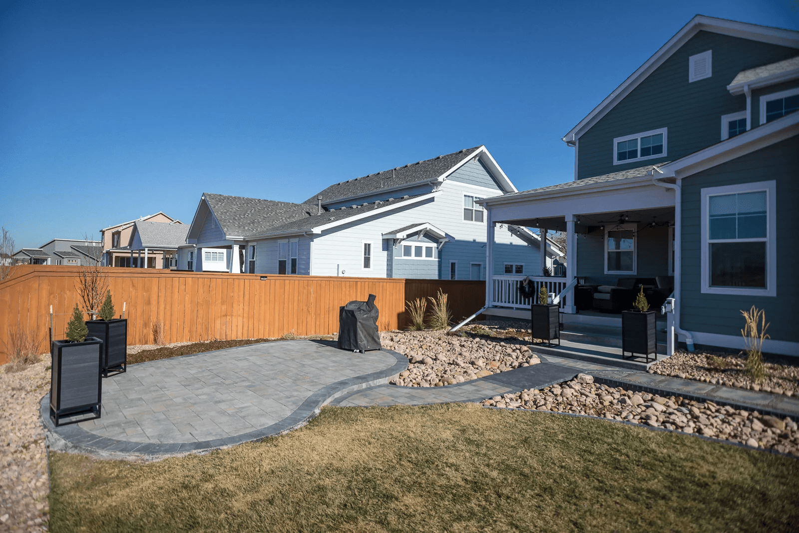 After: Pool and hardscape installation
