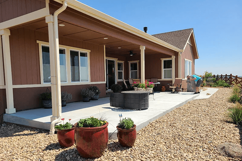 Before: Paver patio and fire feature