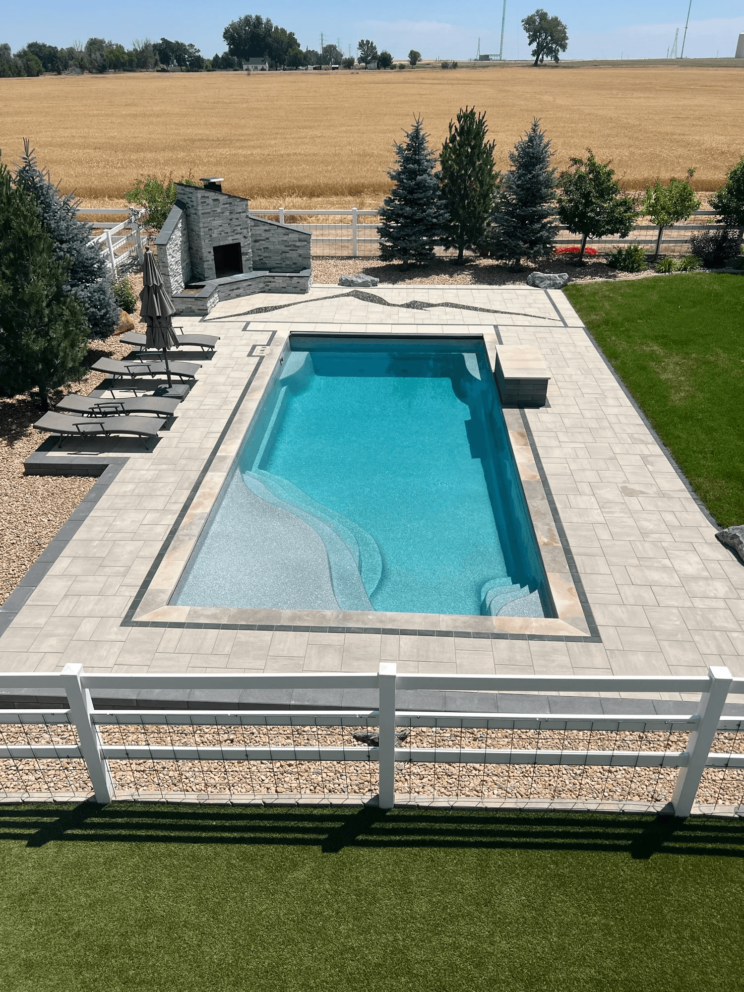 Custom pool and hardscape project in Lafayette, Colorado