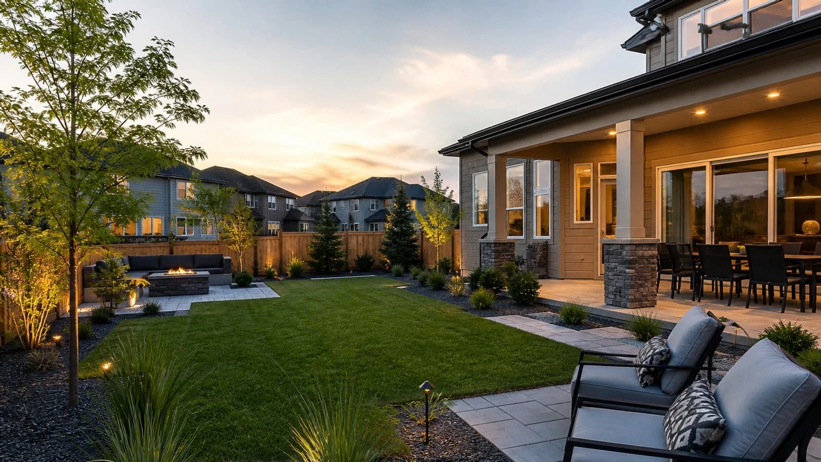 Brighton Colorado open backyard and hardscape